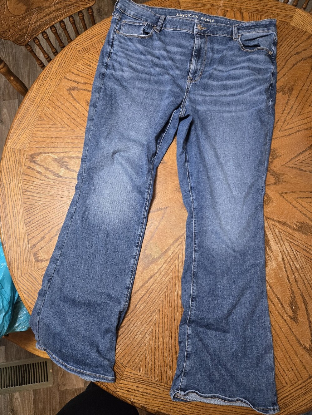 American Eagle Outfitters Women's Dark Blue Flare Jeans